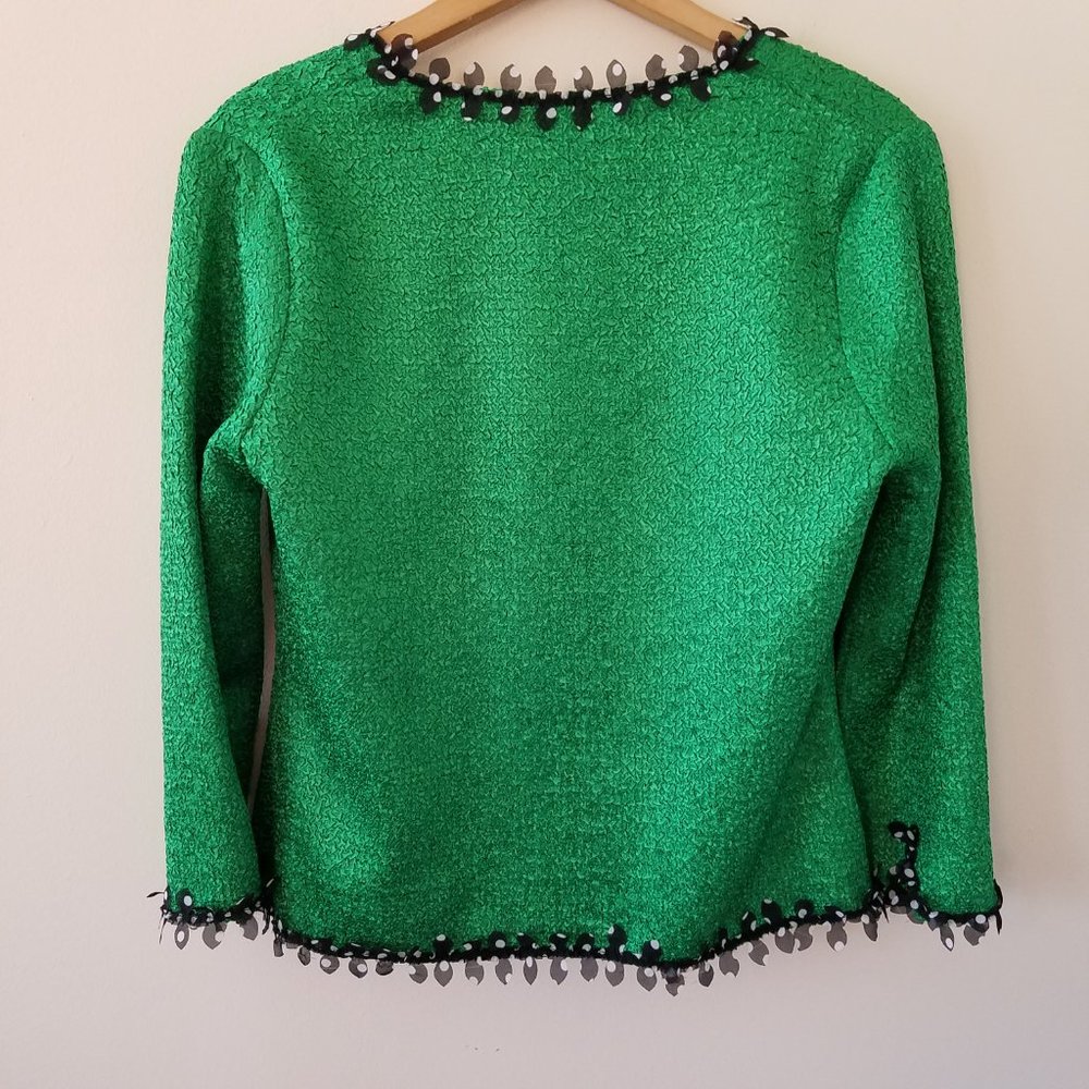 Berek Reversible Two Jackets in One Popcorn Fabric Zebra Print & Green Blazer - Picture 12 of 14